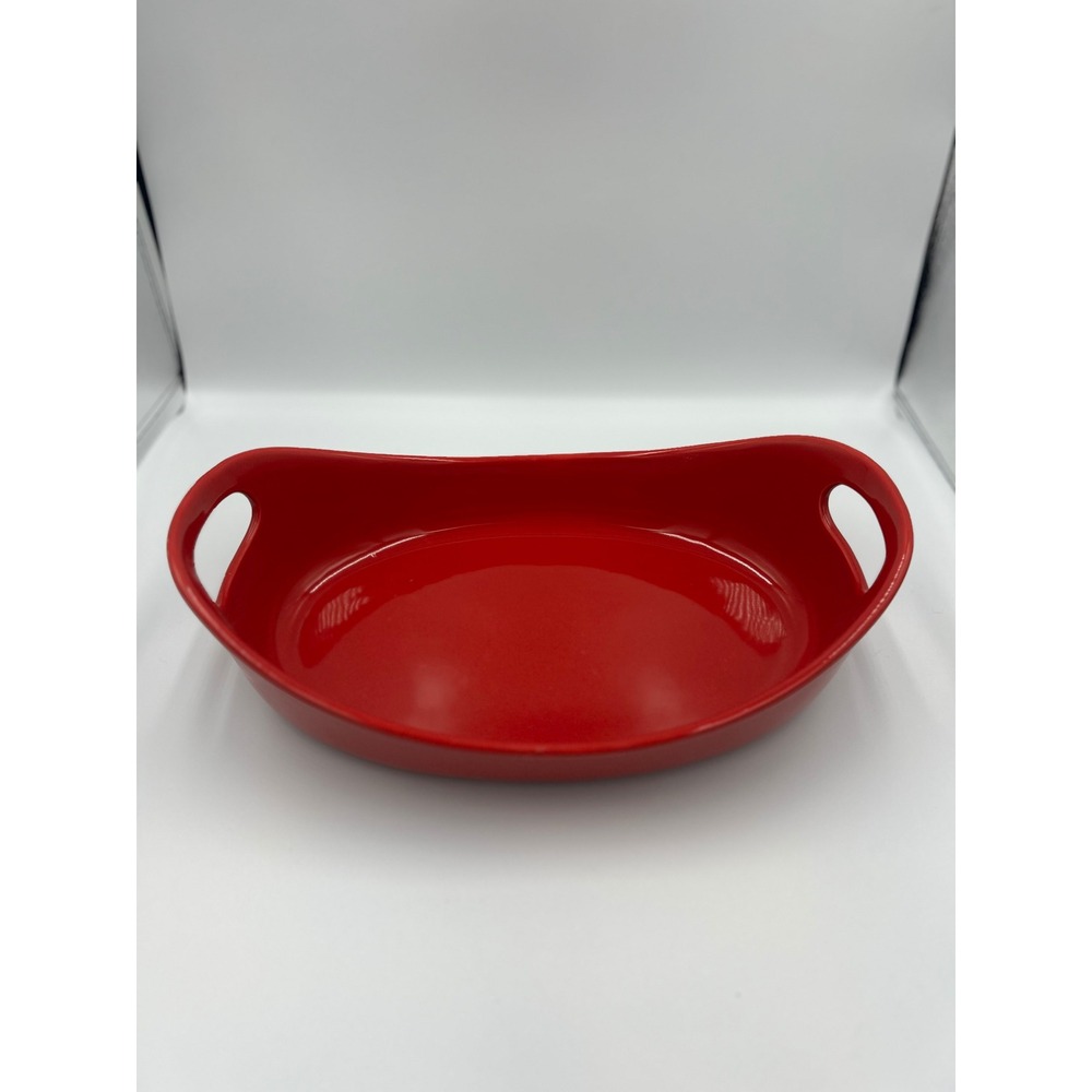 Rachael Ray Red Stoneware Oval Baker 2.25 Quart Casserole Dish H016S